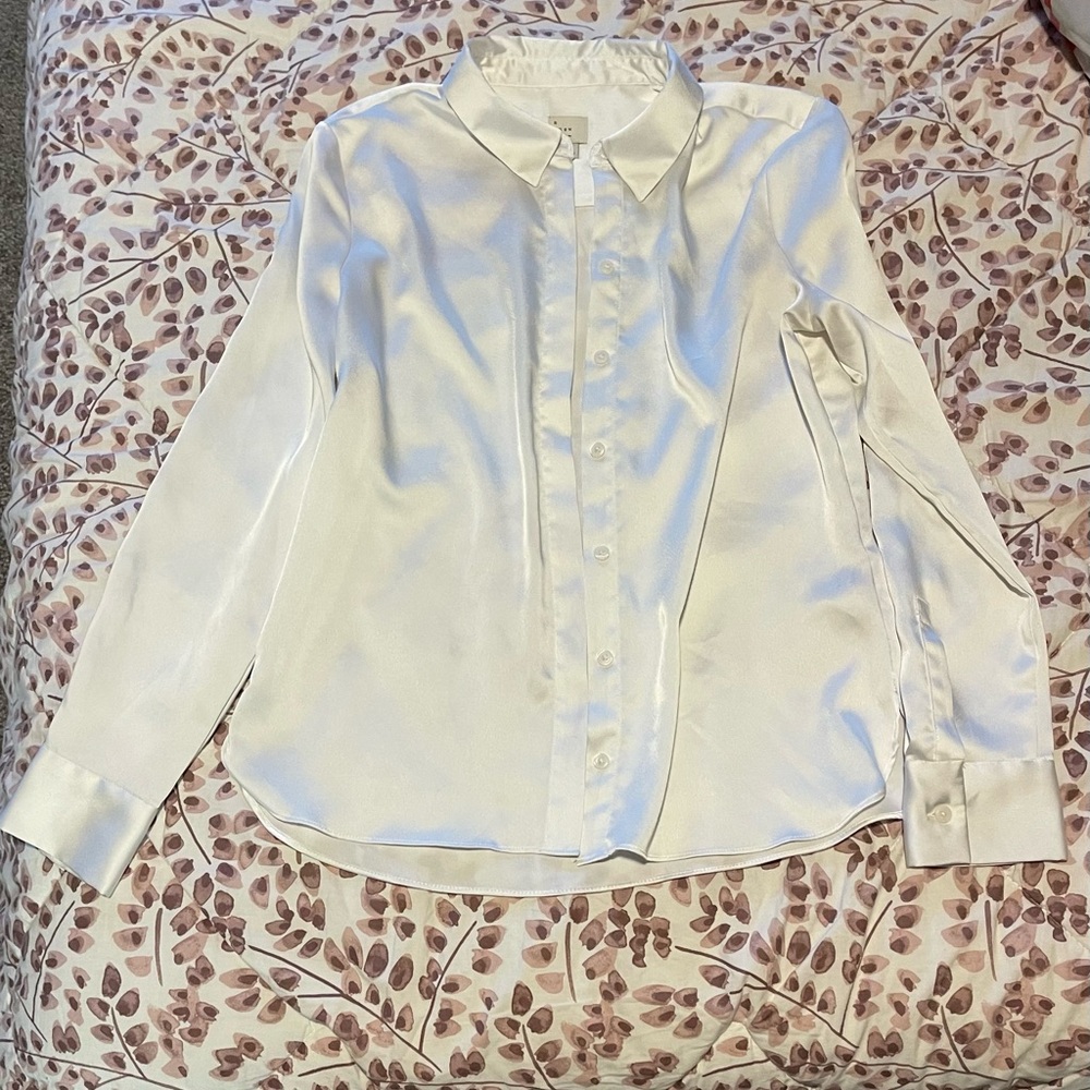 Elegant White Women's Button-Up Blouse